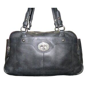 Coach 2011 Peyton Penelope Black Soft Pebbled Leather Turnlock Satchel Bag 16529